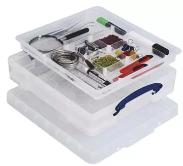 Een Really Useful Box opbergdoos 7 liter met divider, transparant koop je bij ShopXPress