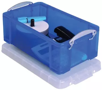 Een Really Useful Box opbergdoos 9 liter, transparant blauw koop je bij ShopXPress