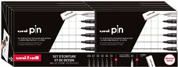 Een Uni Pin fineliner, display van 10 dozen van 6 stuks + vulpotlood en gum koop je bij ShopXPress