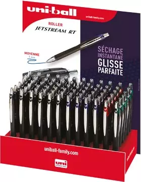 Een Uni-ball Jetstream roller, intrekbaar, schrijfbreedte 0,45 mm, display van 72 stuks, assorti koop je bij ShopXPress