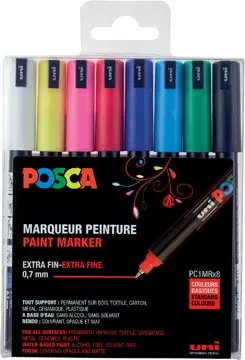 Een Uni-ball Paint Marker op waterbasis Posca PC-1MR, doos van 8 stuks in geassorteerde kleuren koop je bij ShopXPress