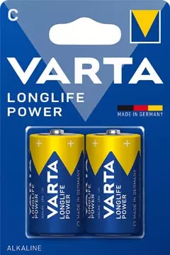 Een Varta Batterij Longlife Power C, blister van 2 stuks koop je bij ShopXPress