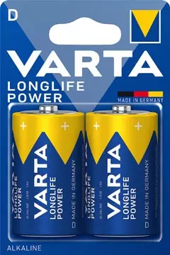 Een Varta Batterij Longlife Power D, blister van 2 stuks koop je bij ShopXPress