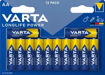 Een Varta batterij Longlife Power AA, blister van 12 stuks koop je bij ShopXPress