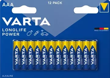 Een Varta batterij Longlife Power AAA, blister van 12 stuks koop je bij ShopXPress