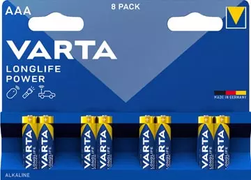 Een Varta batterij Longlife Power AAA, blister van 8 stuks koop je bij ShopXPress