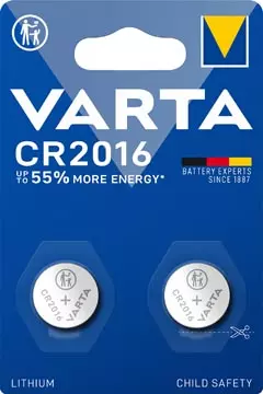 Een Varta knoopcel Lithium CR2016, blister van 2 stuks koop je bij ShopXPress