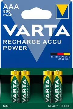 Een Varta oplaadbare batterij Accu Power AAA, blister van 4 stuks koop je bij ShopXPress