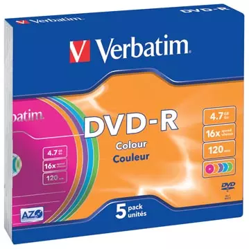 Een Verbatim DVD recordable DVD-R, doos van 5 stuks, individueel verpakt (Slim Case) koop je bij ShopXPress