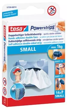 Een tesa Powerstrips SMALL, draagkracht 1 kg, blister van 14 stuks koop je bij ShopXPress