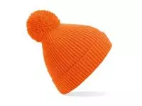 Engineered Knit Ribbed Pom Pom Beanie