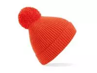 Engineered Knit Ribbed Pom Pom Beanie