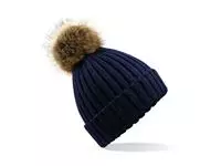 Fur Pop Pom Chunky Beanie