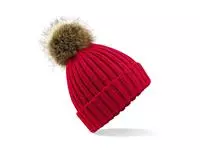 Fur Pop Pom Chunky Beanie