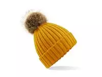 Fur Pop Pom Chunky Beanie