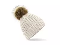 Fur Pop Pom Chunky Beanie