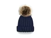 Junior Fur Pom Pom Chunky Beanie