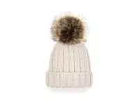 Junior Fur Pom Pom Chunky Beanie