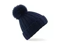 Verbier Fur Pop Pom Chunky Beanie