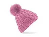 Verbier Fur Pop Pom Chunky Beanie