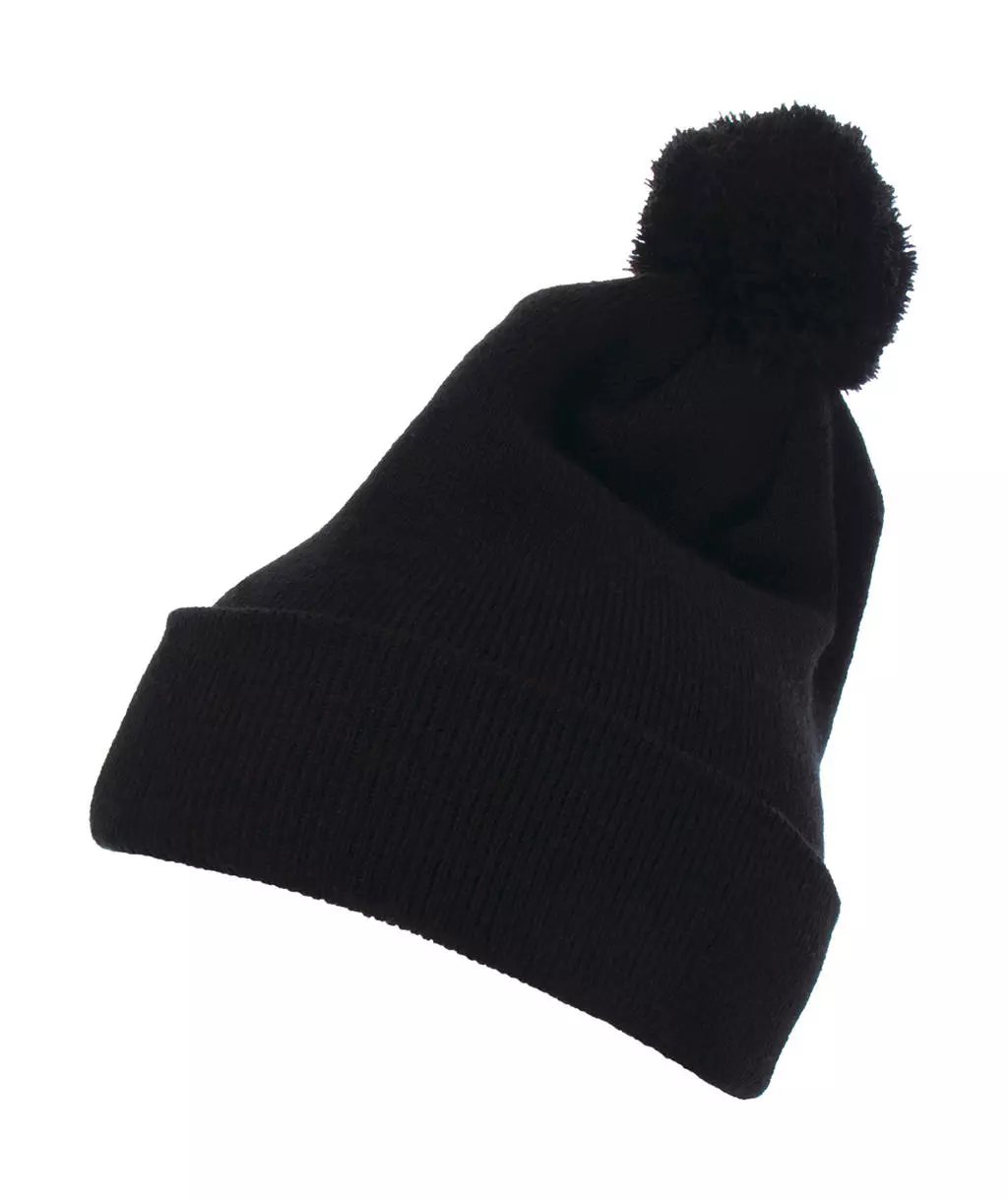 Cuffed Pom Pom Knit Beanie