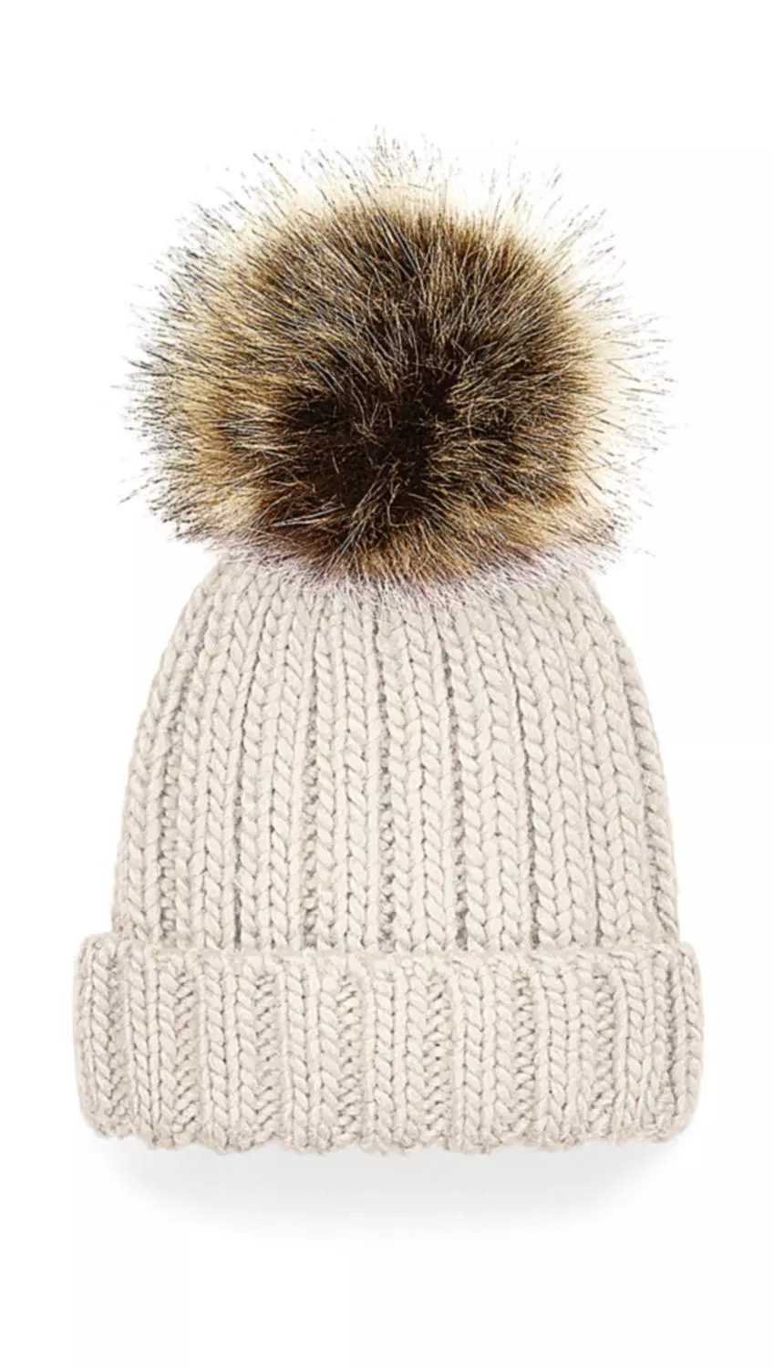 Junior Fur Pom Pom Chunky Beanie