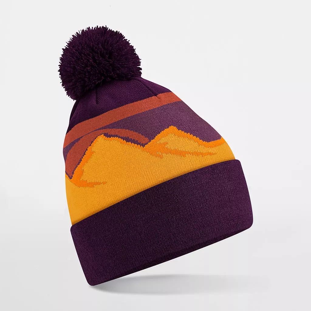 Mountain Peaks Pom Pom Beanie