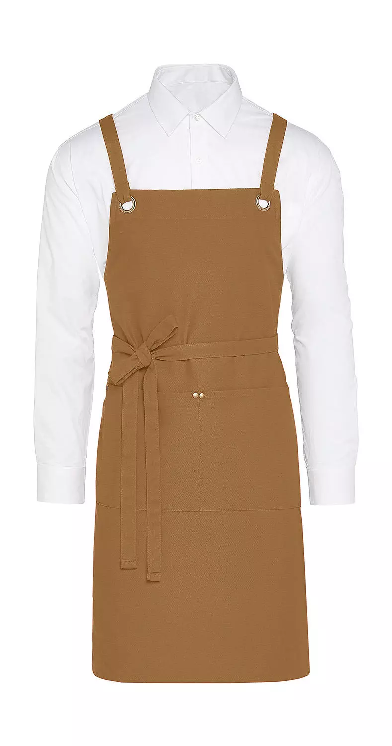 PROVENCE - Crossover Eyelets Bib Apron with Pocket