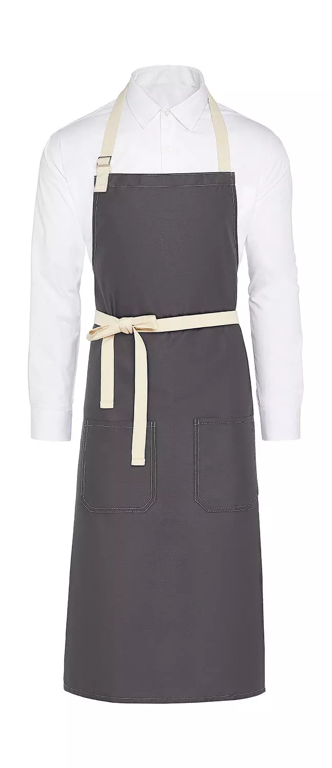 SANTORINI - Contrasted Bib Apron with Pocket