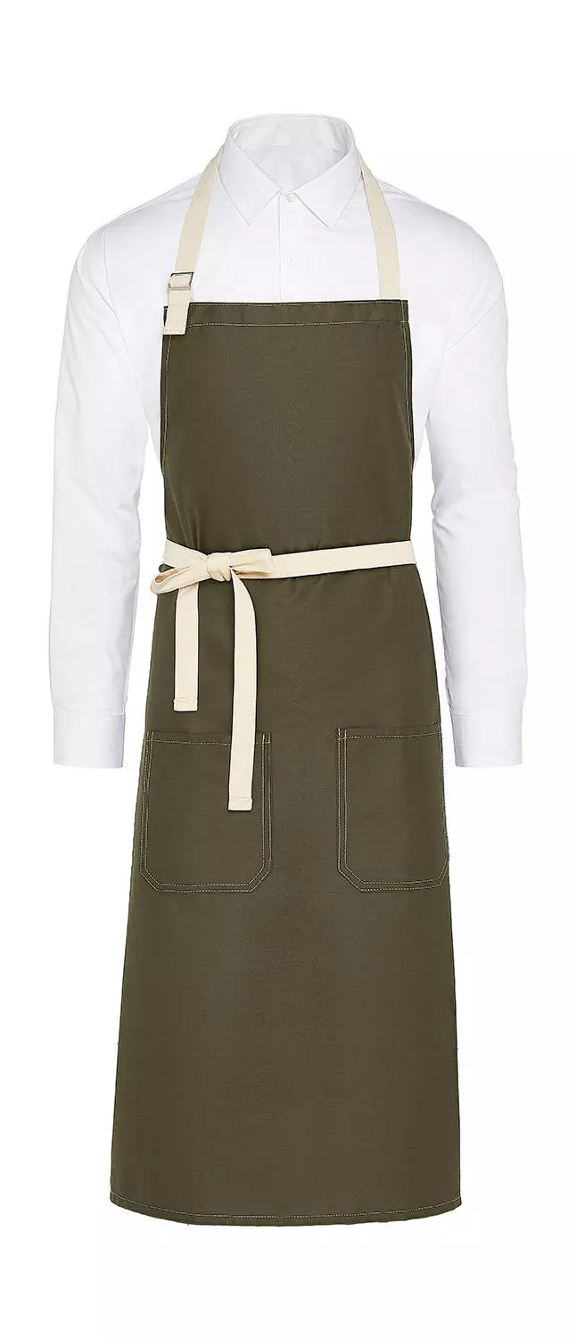 SANTORINI - Contrasted Bib Apron with Pocket