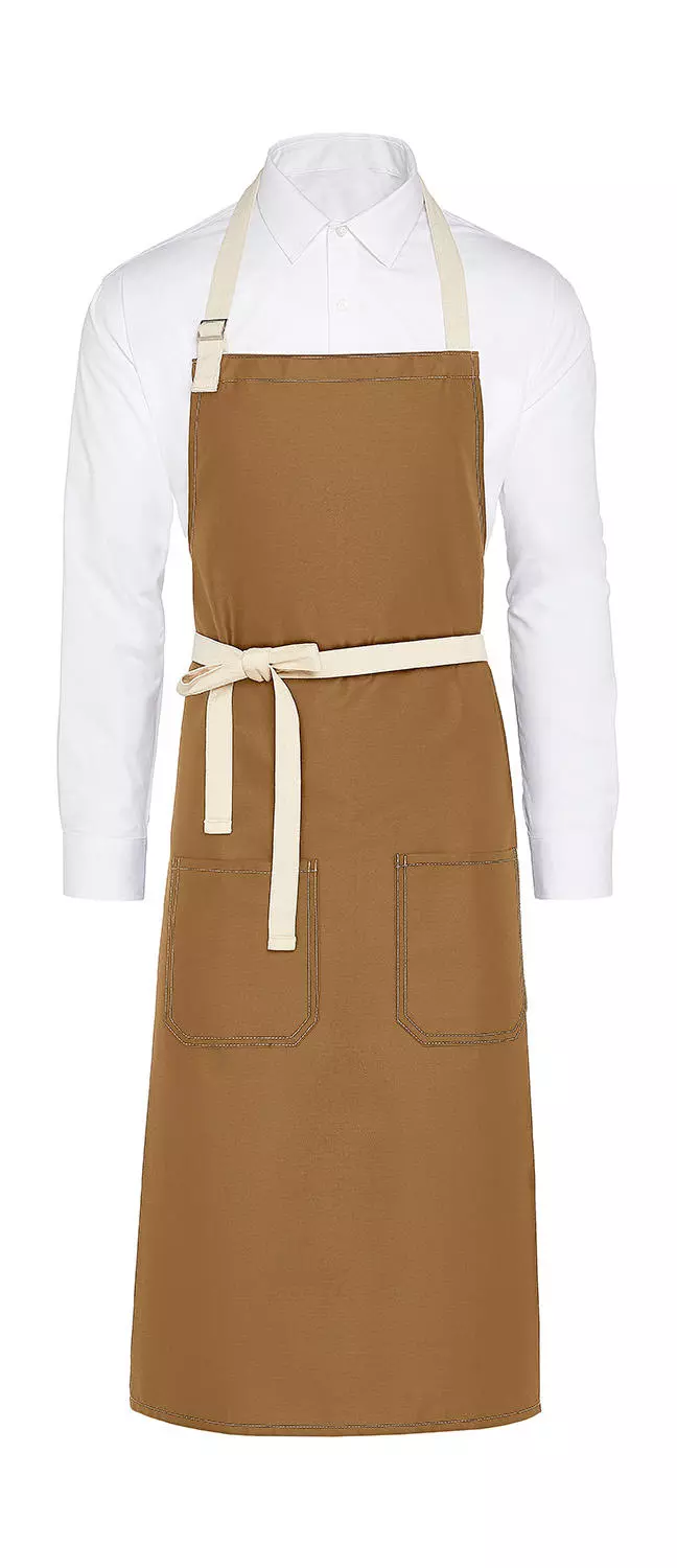 SANTORINI - Contrasted Bib Apron with Pocket