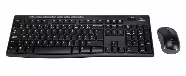 Een Toetsenbord Logitech MK270 Azerty +muis zwart koop je bij De Rijk Kantoorshop