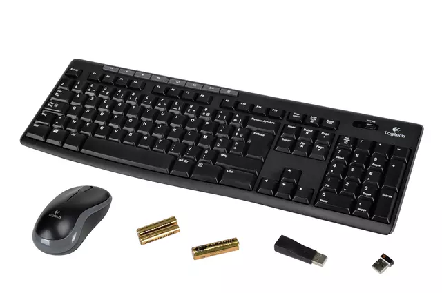 Een Toetsenbord Logitech MK270 Azerty +muis zwart koop je bij Sysdicom BV