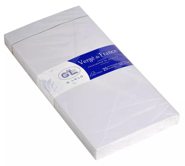 Een Envelop G.Lalo bank DL 110x220mm gegomd gevergeerd wit pak à 25 stuks koop je bij De Joma BV