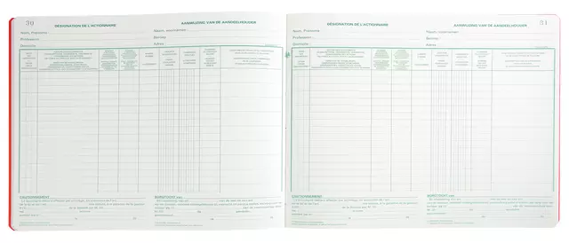 Een Register Piqure aandeelhouder NV/SA 250x320mm 80vel groen koop je bij Romijn Office Supply