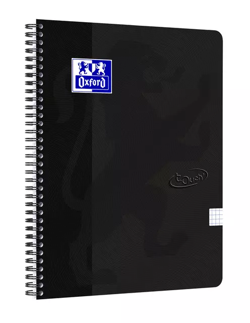 Een Spiraalblok Oxford Touch A4 ruit 5x5mm 140 pagina's 80gr zwart koop je bij De Joma BV