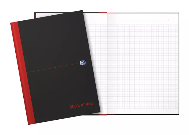 Een Notitieboek Oxford Black n' Red A4 96vel ruit 5mm koop je bij All Office Kuipers BV