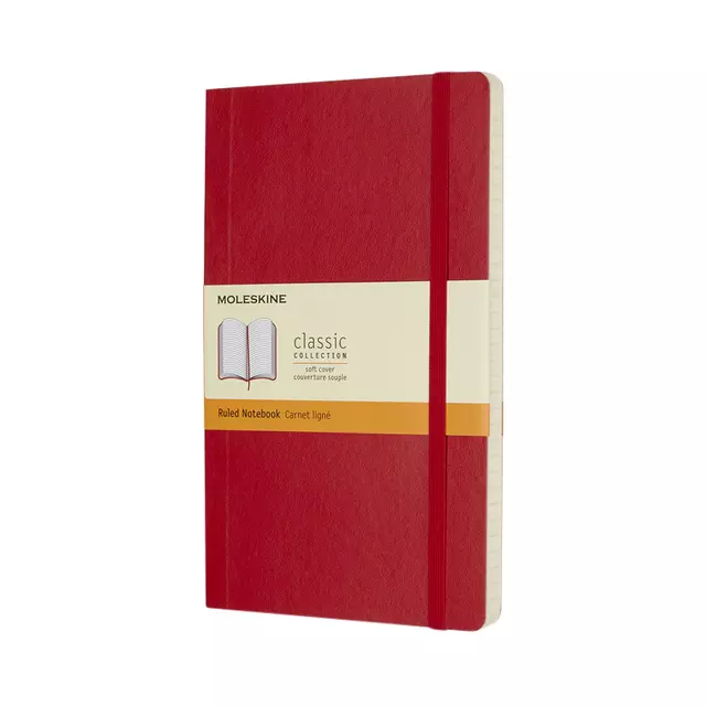 Een Notitieboek Moleskine large 130x210mm lijn soft cover scarlet red koop je bij De Joma BV