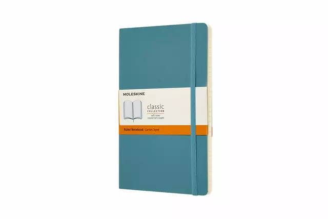 Een Notitieboek Moleskine large 130x210mm lijn soft cover reef blue koop je bij Romijn Office Supply