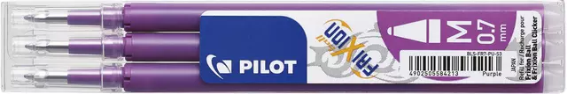 Een Rollerpenvulling Pilot friXion medium paars set à 3 stuks koop je bij De Joma BV