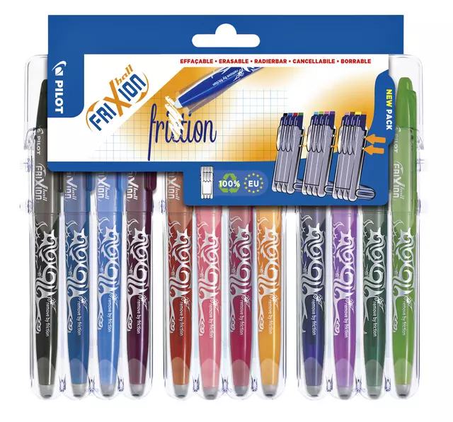 Een Rollerpen PILOT friXion BL-FR7 M Set2Go 12st ass koop je bij All Office Kuipers BV