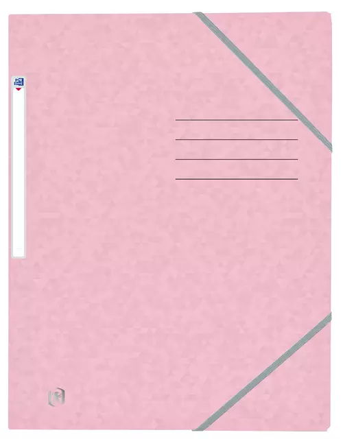 Een Elastomap Oxford Top File+ A4 3 kleppen 390gr pastel roze koop je bij De Joma BV