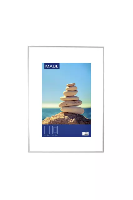 Een Fotolijst MAUL design 50x70cm aluminium frame zilver koop je bij De Joma BV