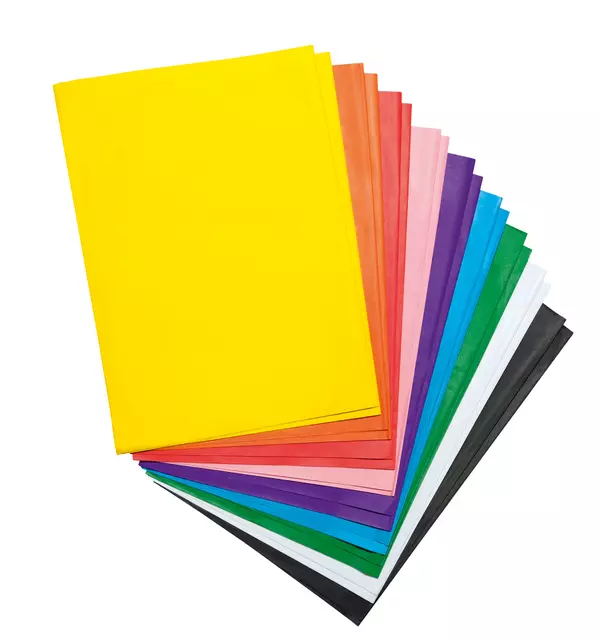 Een Transparant papier Folia 70x100cm 42gr assorti kleuren koop je bij Kantoorboekhandel Van Atten