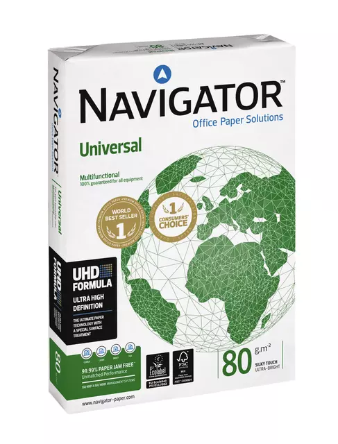 Een Kopieerpapier Navigator Universal A3 80gr wit 500vel koop je bij QuickOffice BV