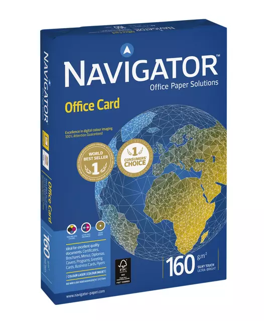 Een Kopieerpapier Navigator Office Card A3 160gr wit 250vel koop je bij Schellen Boek- en Kantoorboekhandel