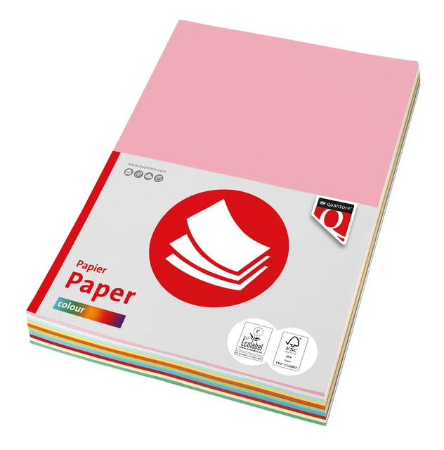 Een Kopieerpapier Quantore Colour A4 120gr 10kleuren x10vel 100vel koop je bij Kantoorboekhandel Van Atten