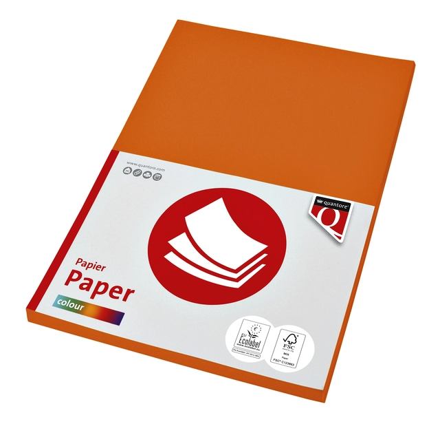 Een Kopieerpapier Quantore Colour A4 80gr oranje 100vel koop je bij De Joma BV