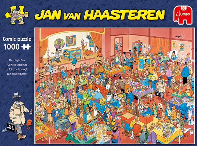 Een Puzzel Jan van Haasteren De Goochelbeurs 1000 stukjes koop je bij Den Otter Kantoorpartners B.V.