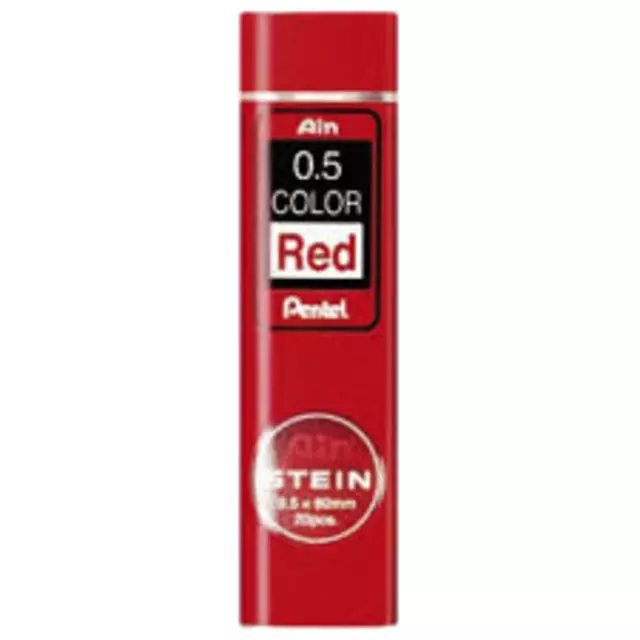 Een Potloodstift Pentel Ain Stein HB 0.5mm rood koker à 20 stuks koop je bij De Joma BV